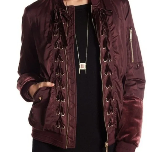 Sam Edelman Bomber Jacket Medium 8 - 10 NWT Burgundy